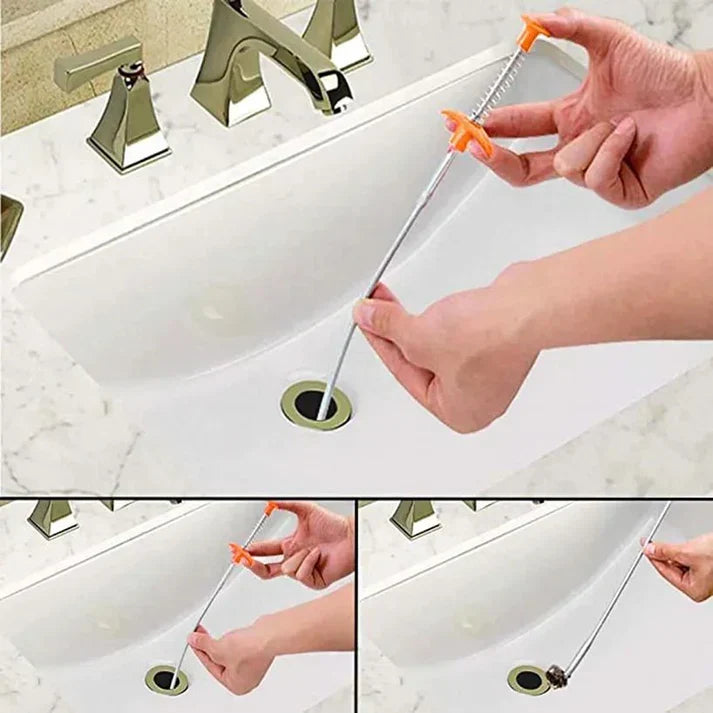 60cm Flexible Drain Hair Remover – Easy Sink & Shower Cleaner Tool”